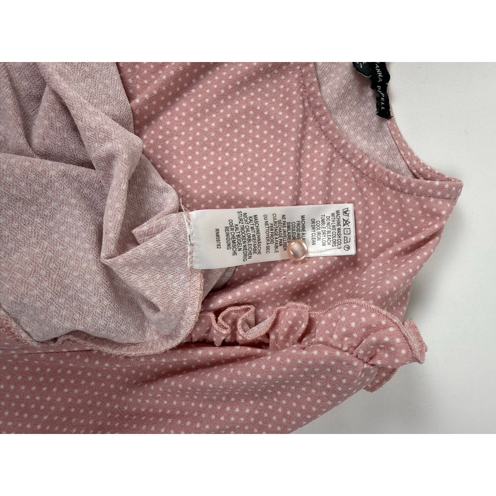 Women's Adrianna Papell Polka Dot Blouse Pink/White Size XL - Picture 8 of 8